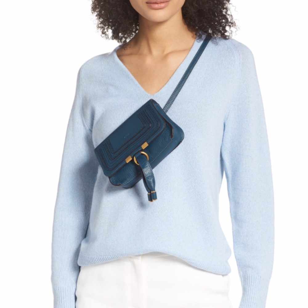 New Chloé Marcie Convertible Belt Bag in Navy Ink! - Picture 4 of 16